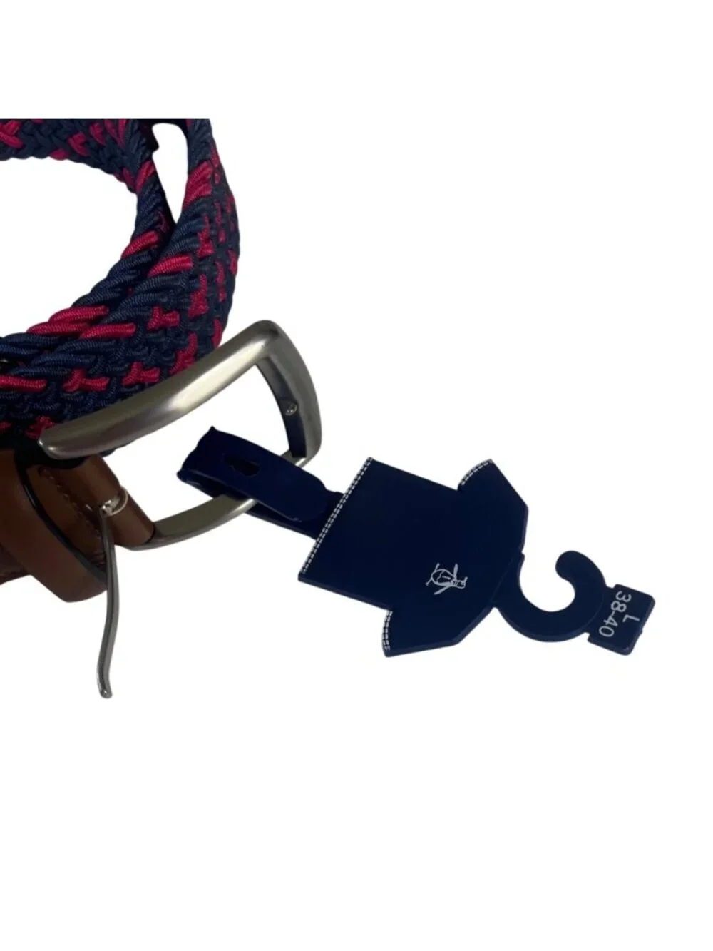 Original Penguin Stretch Belt Large 38-40 Blue Pink New Woven Elastic Golf Casua